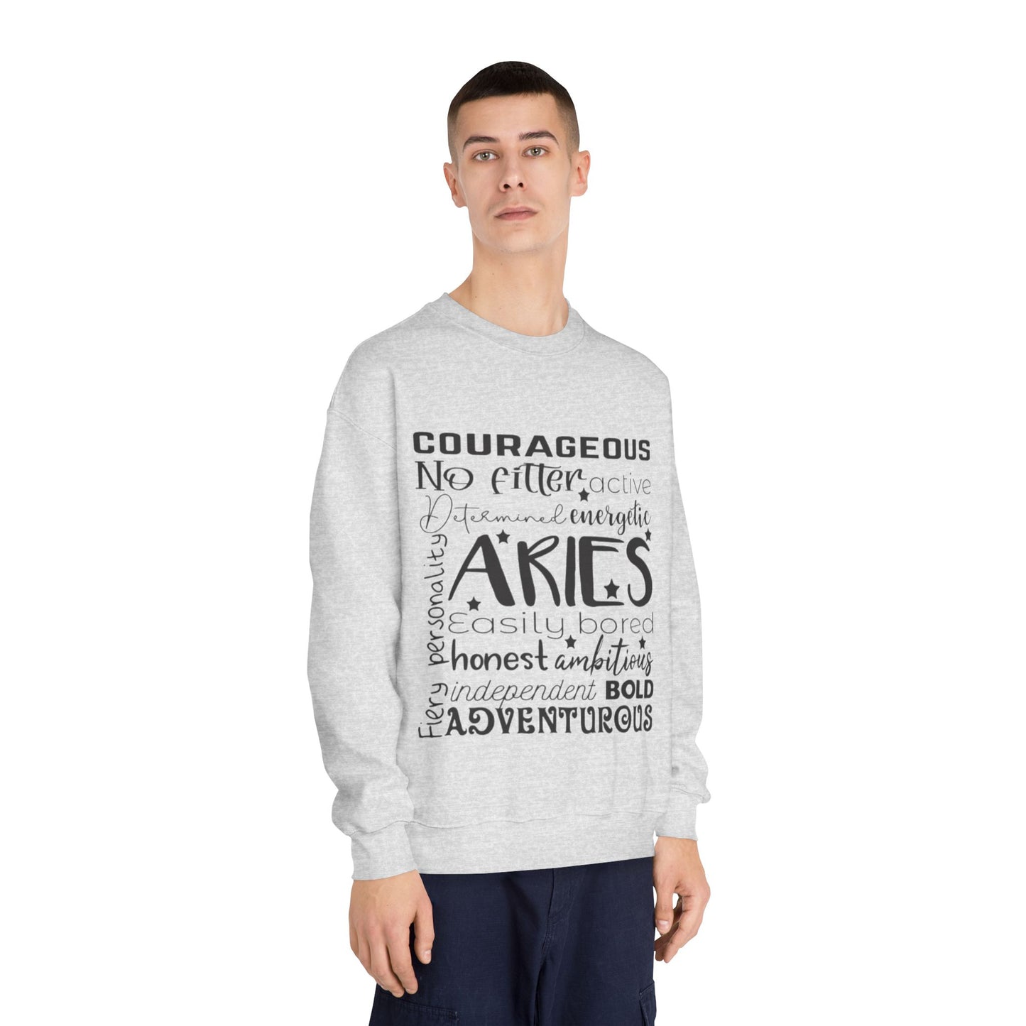 Adventurous Aries Sweatshirt | Cozy Zodiac Crewneck for Bold Spirits | Gift for Astrology Lovers, Birthday Present, Everyday Comfort