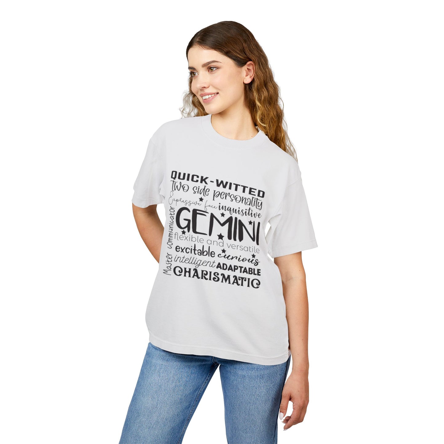 Gemini Zodiac Graphic Tee - Quick-Witted & Charismatic Unisex Urban Heavy Tee