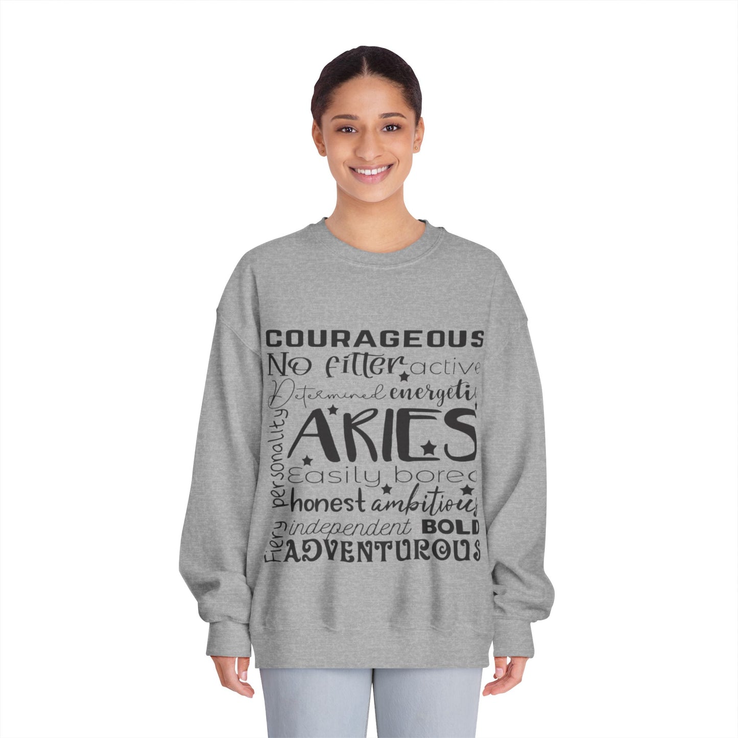 Adventurous Aries Sweatshirt | Cozy Zodiac Crewneck for Bold Spirits | Gift for Astrology Lovers, Birthday Present, Everyday Comfort