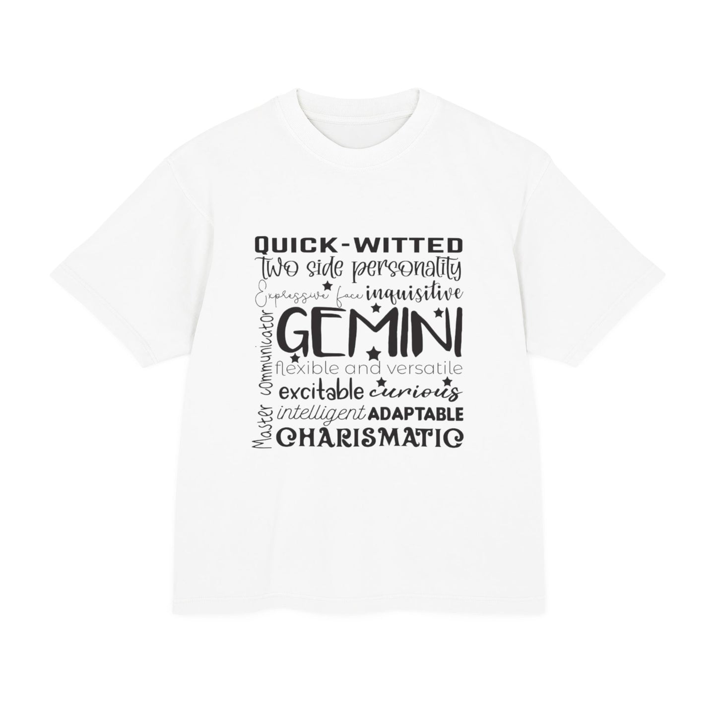 Gemini Zodiac Graphic Tee - Quick-Witted & Charismatic Unisex Urban Heavy Tee