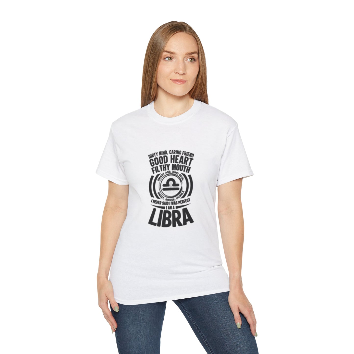 Libra Zodiac Graphic Tee - Good Heart, Filthy Mouth Unisex Cotton T-Shirt