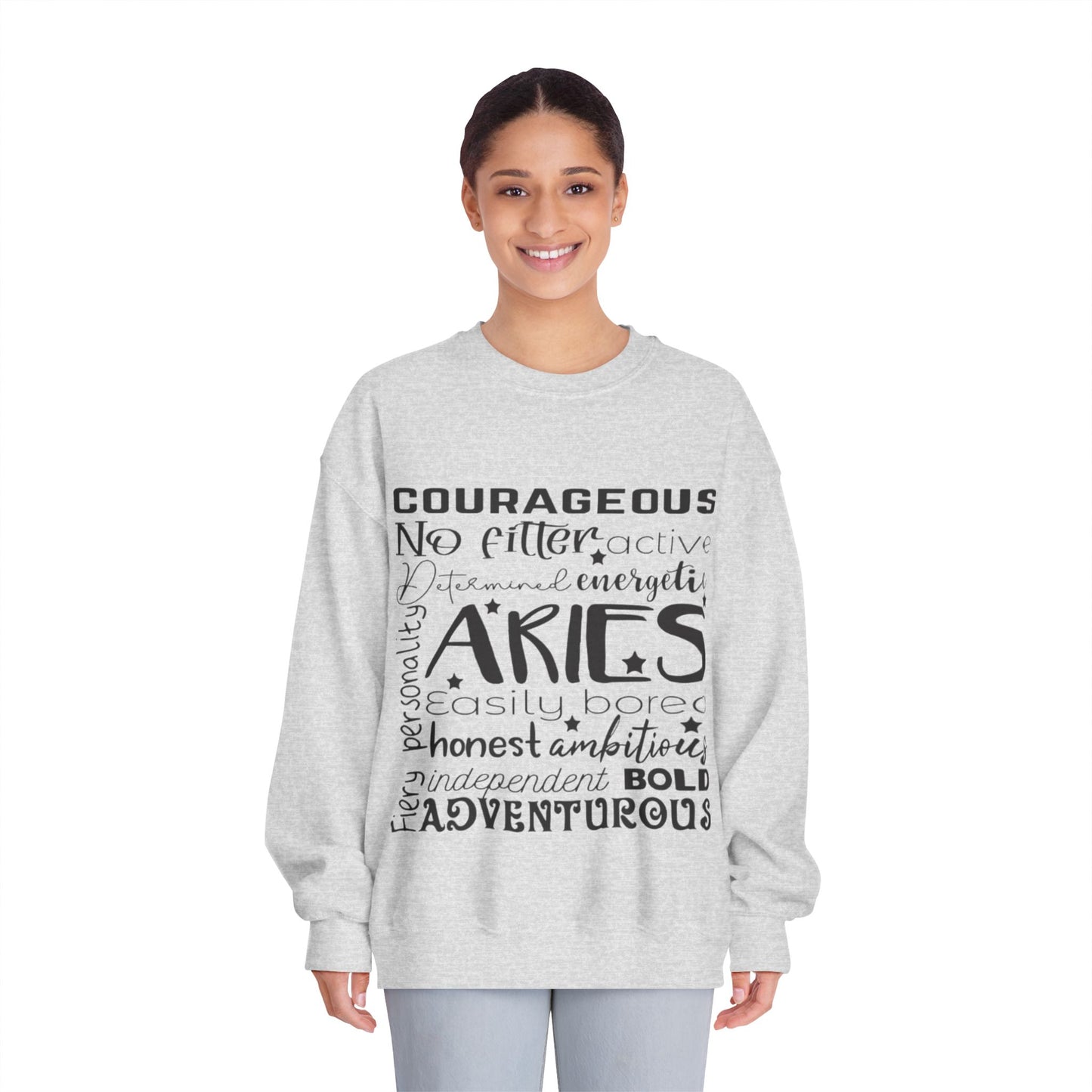 Adventurous Aries Sweatshirt | Cozy Zodiac Crewneck for Bold Spirits | Gift for Astrology Lovers, Birthday Present, Everyday Comfort