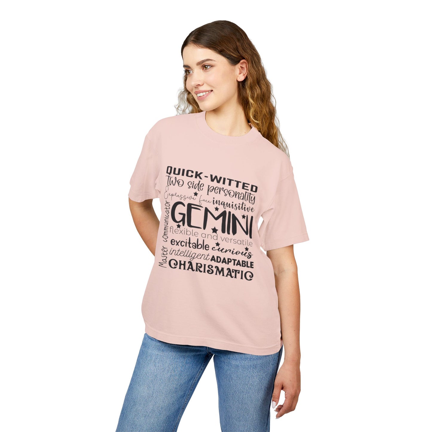 Gemini Zodiac Graphic Tee - Quick-Witted & Charismatic Unisex Urban Heavy Tee