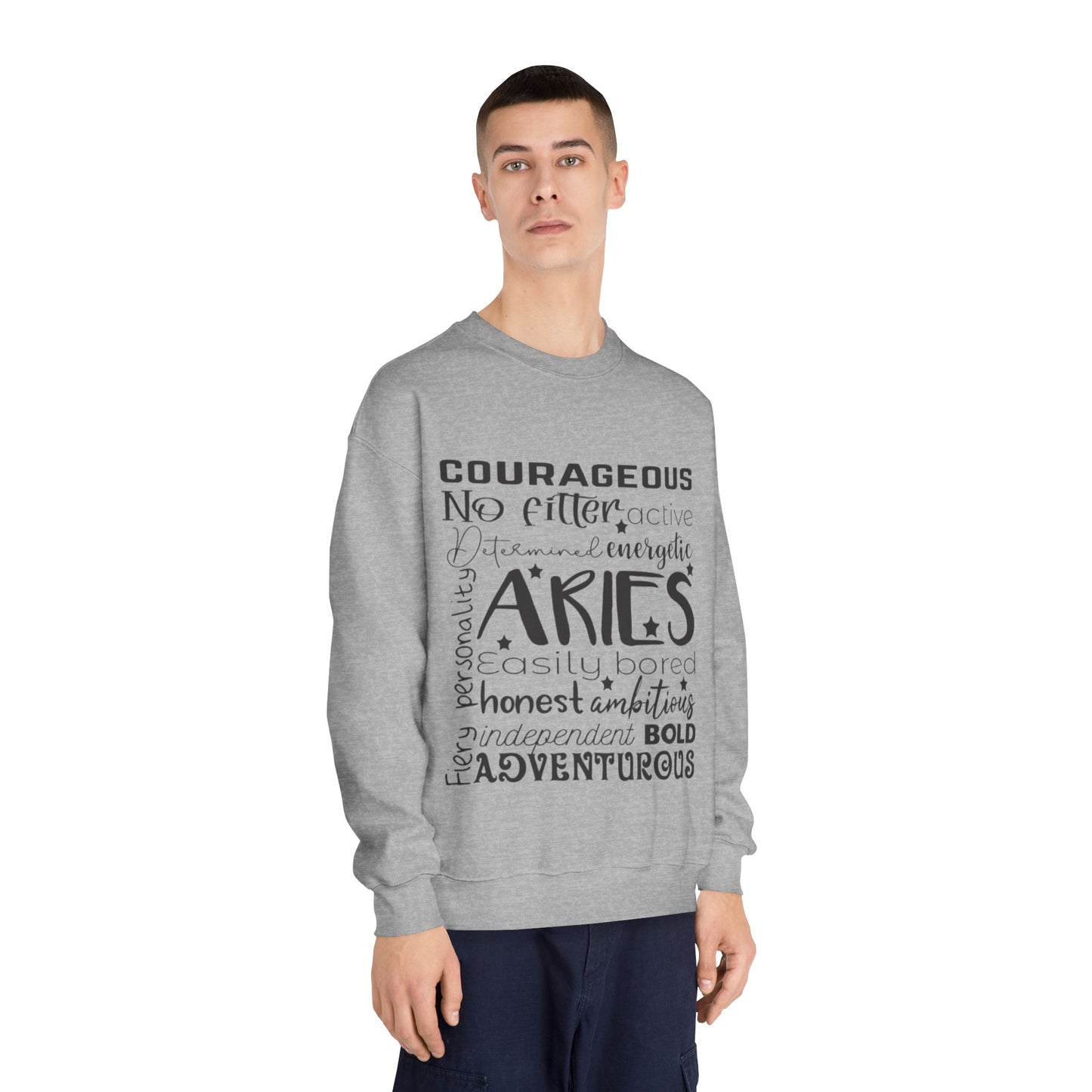 Adventurous Aries Sweatshirt | Cozy Zodiac Crewneck for Bold Spirits | Gift for Astrology Lovers, Birthday Present, Everyday Comfort