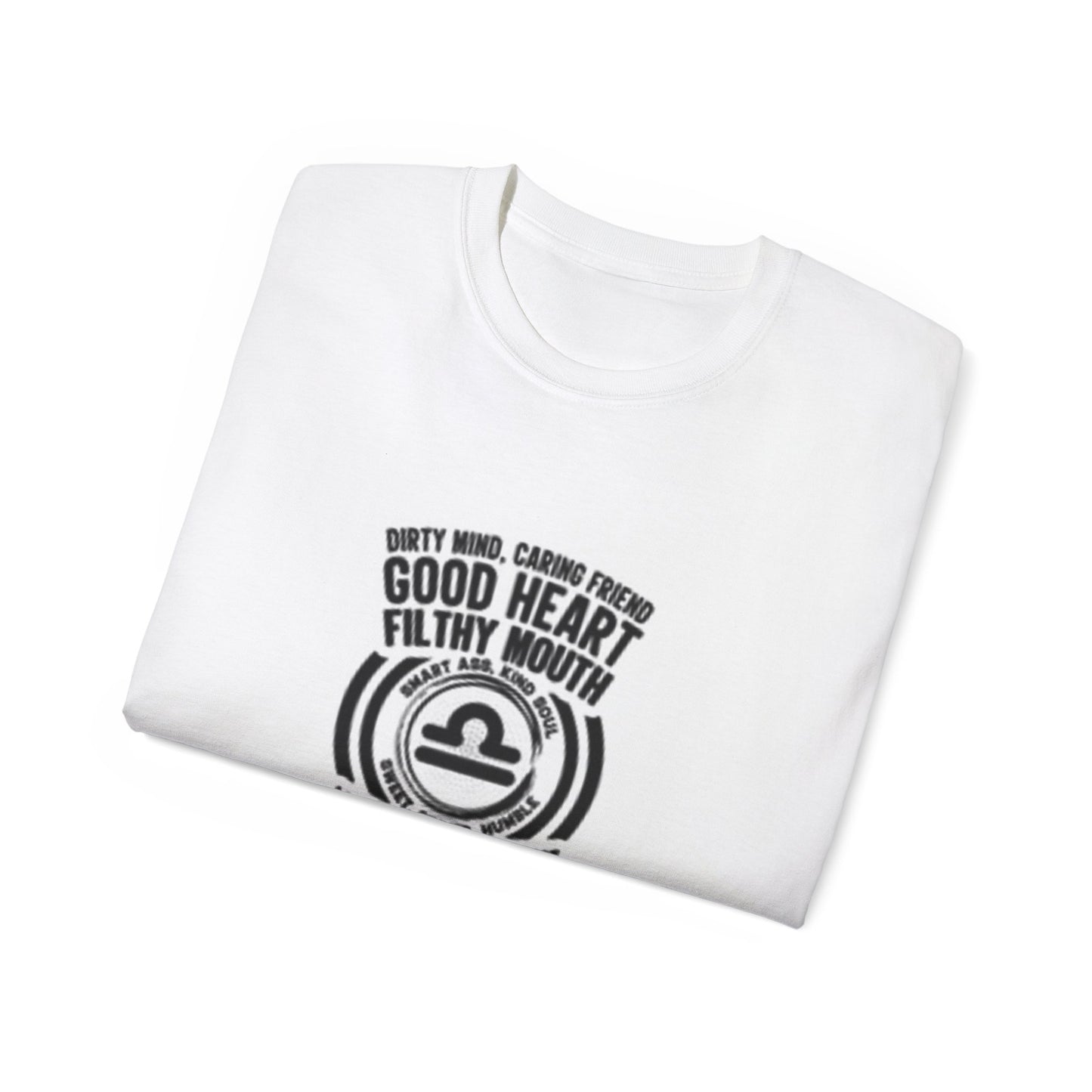 Libra Zodiac Graphic Tee - Good Heart, Filthy Mouth Unisex Cotton T-Shirt