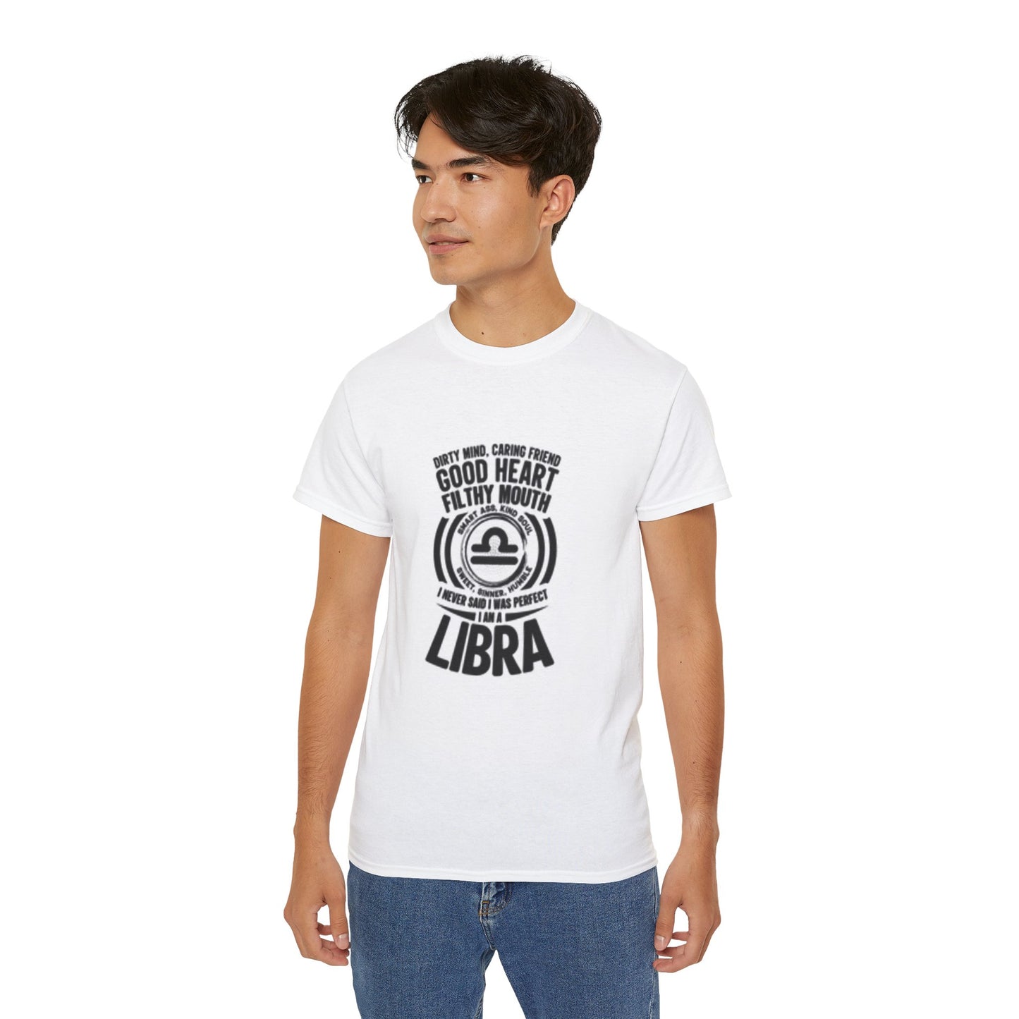 Libra Zodiac Graphic Tee - Good Heart, Filthy Mouth Unisex Cotton T-Shirt