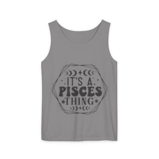Pisces Zodiac Tank Top | Unisex Astrology Tee | Perfect Gift for Birthdays, Astrology Lovers, and Summer Vibes