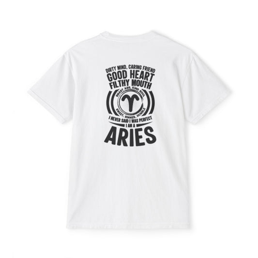 Aries Zodiac Pocket T-Shirt - Good Heart, Filthy Mouth