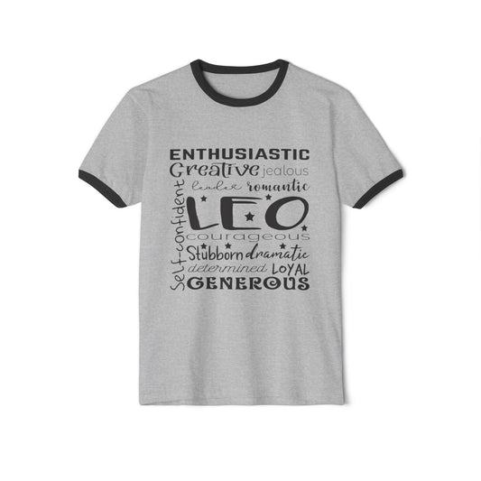 Unisex Leo Zodiac Ringer T-Shirt - Confident, Creative & Courageous | Astrology Gift