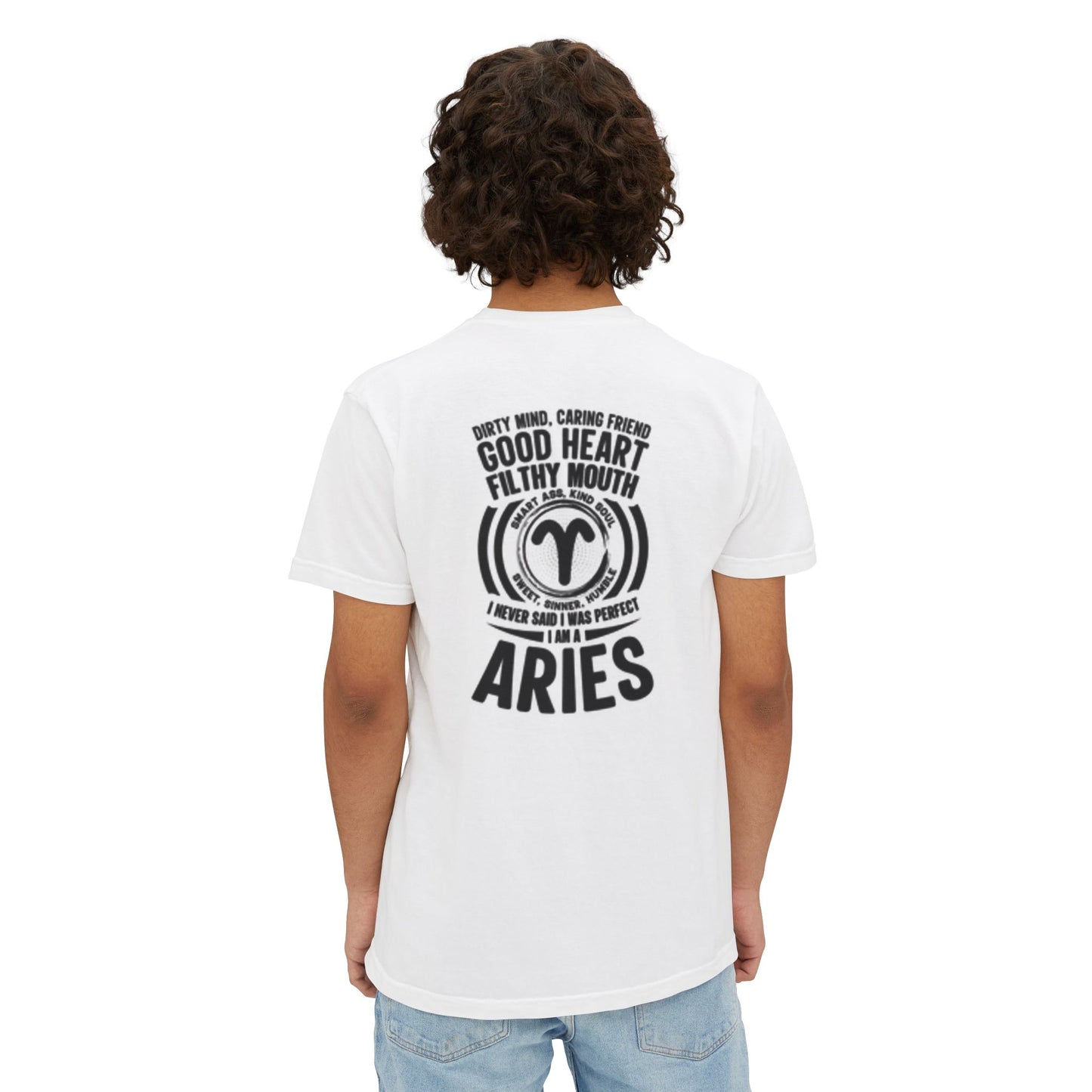 Aries Zodiac Pocket T-Shirt - Good Heart, Filthy Mouth