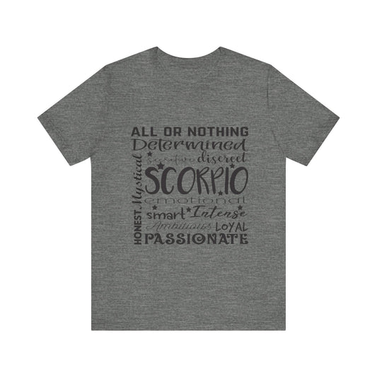 Scorpio Zodiac Tee, Astrology Shirt, Horoscope Gift, Birthday T-Shirt, Unisex Astrology Apparel, Scorpio Traits Tee