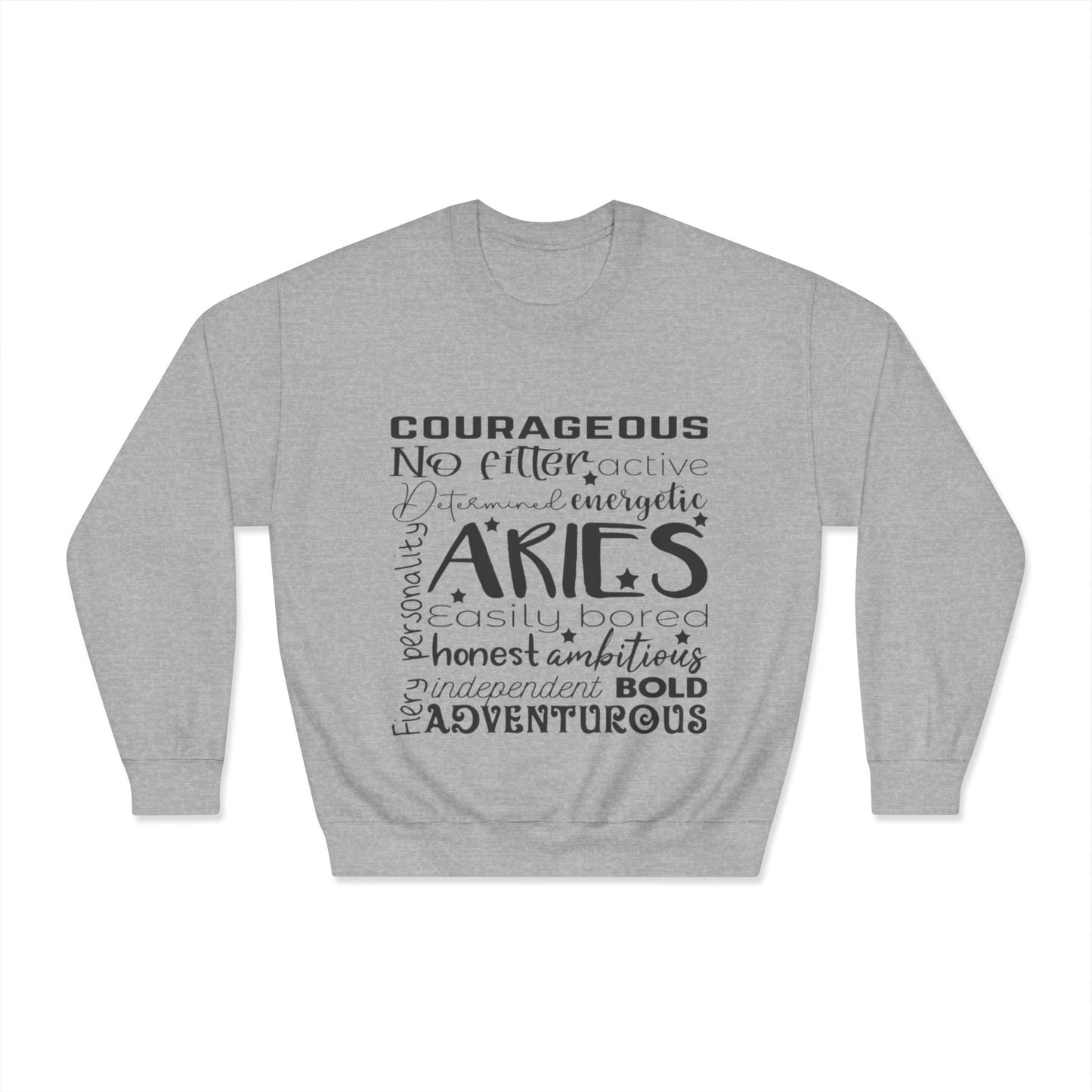 Adventurous Aries Sweatshirt | Cozy Zodiac Crewneck for Bold Spirits | Gift for Astrology Lovers, Birthday Present, Everyday Comfort