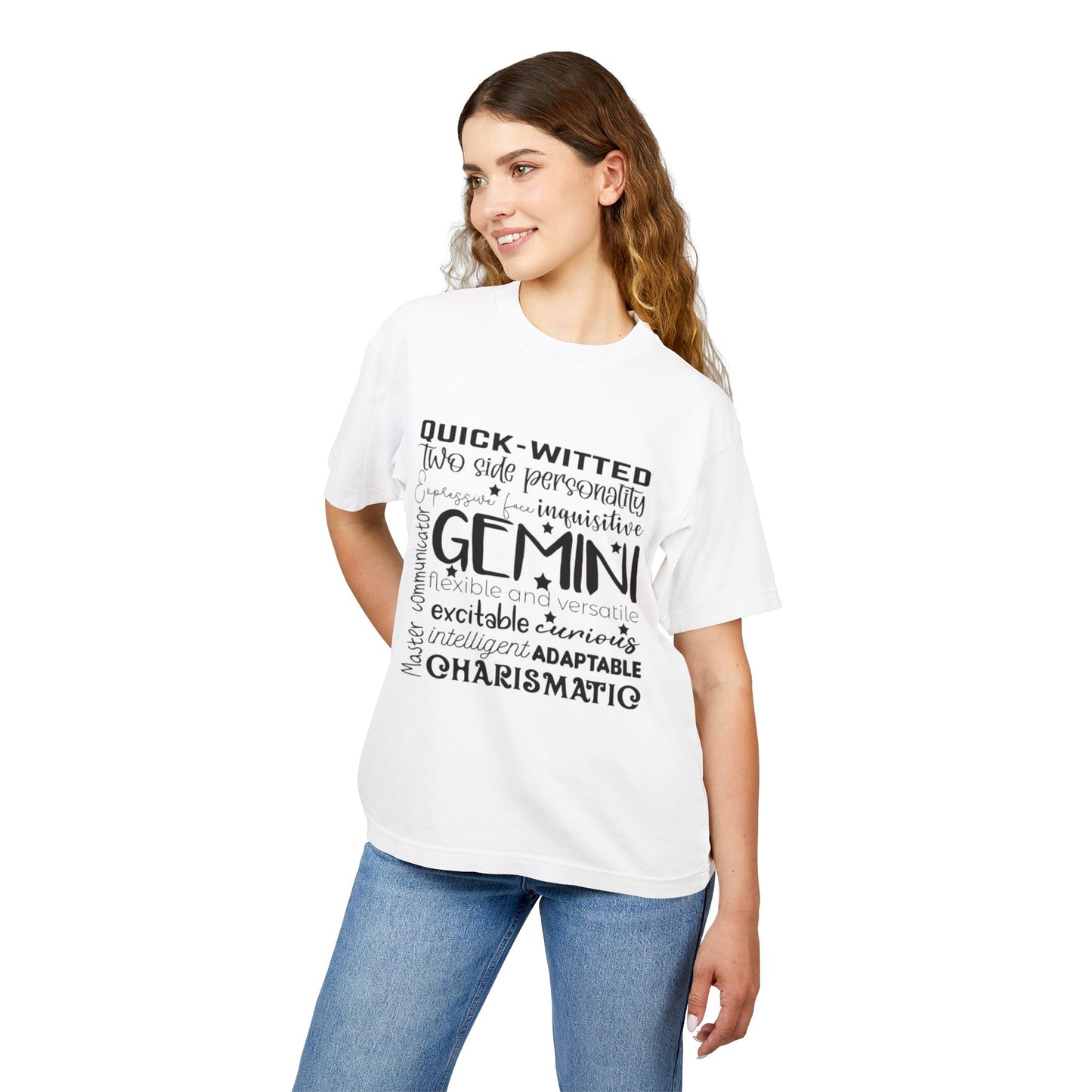 Gemini Zodiac Graphic Tee - Quick-Witted & Charismatic Unisex Urban Heavy Tee