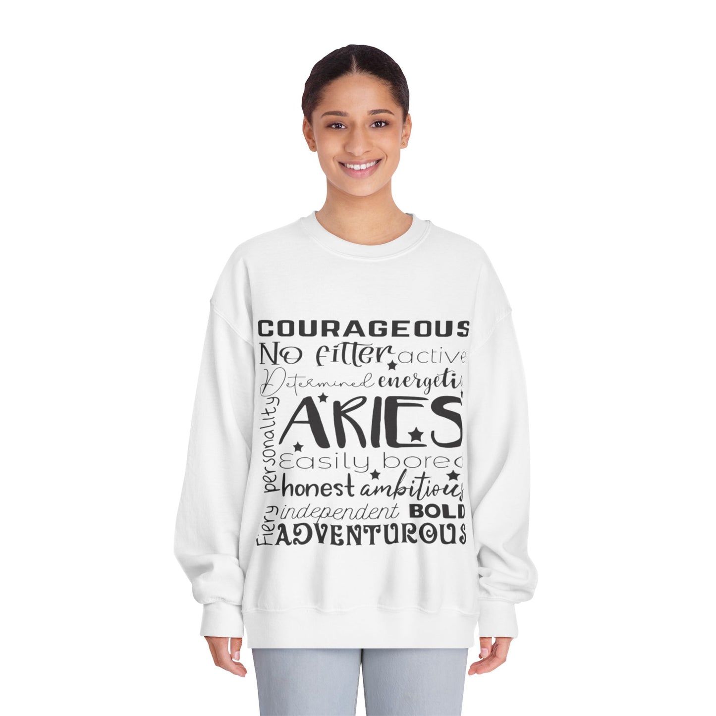 Adventurous Aries Sweatshirt | Cozy Zodiac Crewneck for Bold Spirits | Gift for Astrology Lovers, Birthday Present, Everyday Comfort