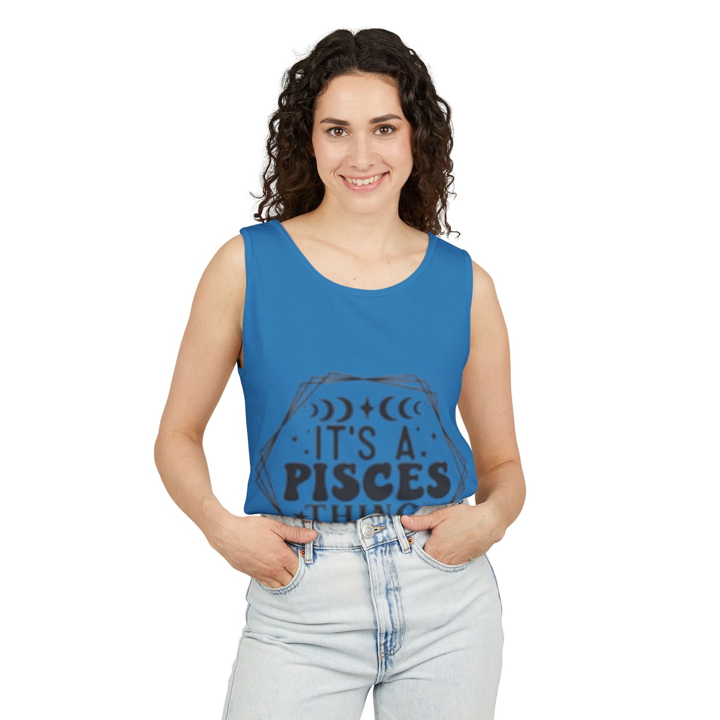 Pisces Zodiac Tank Top | Unisex Astrology Tee | Perfect Gift for Birthdays, Astrology Lovers, and Summer Vibes
