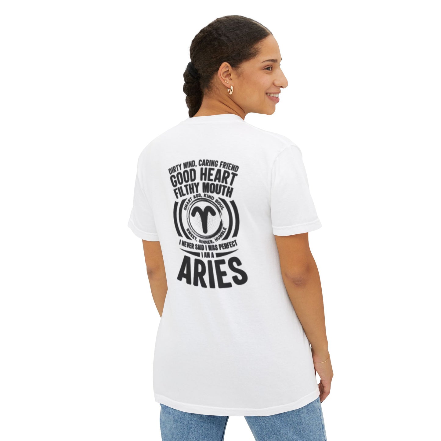 Aries Zodiac Pocket T-Shirt - Good Heart, Filthy Mouth