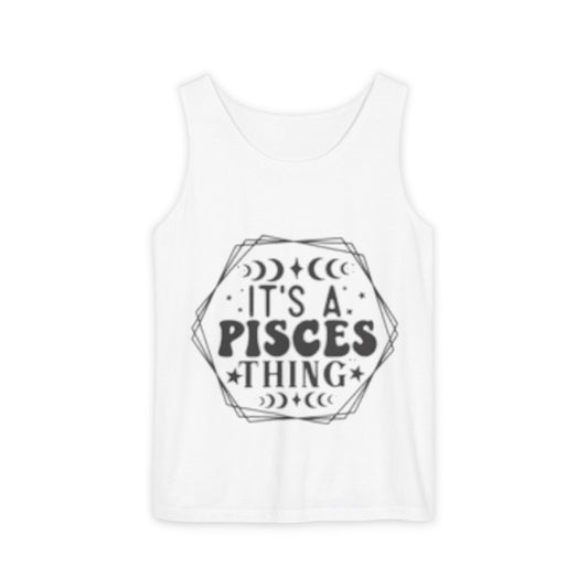 Pisces Zodiac Tank Top | Unisex Astrology Tee | Perfect Gift for Birthdays, Astrology Lovers, and Summer Vibes