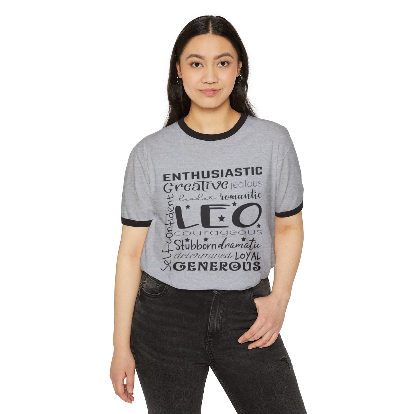 Unisex Leo Zodiac Ringer T-Shirt - Confident, Creative & Courageous | Astrology Gift