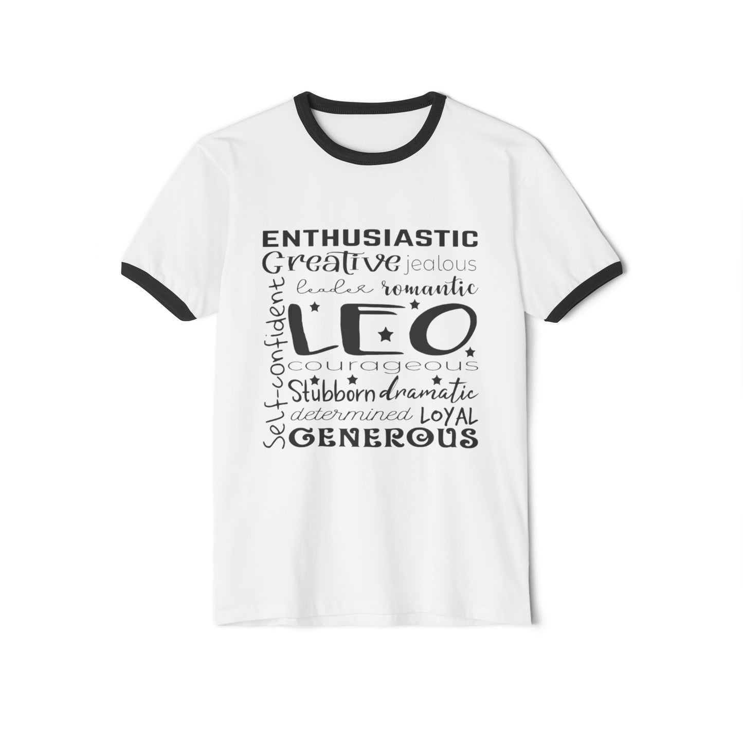 Unisex Leo Zodiac Ringer T-Shirt - Confident, Creative & Courageous | Astrology Gift