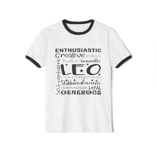 Unisex Leo Zodiac Ringer T-Shirt - Confident, Creative & Courageous | Astrology Gift