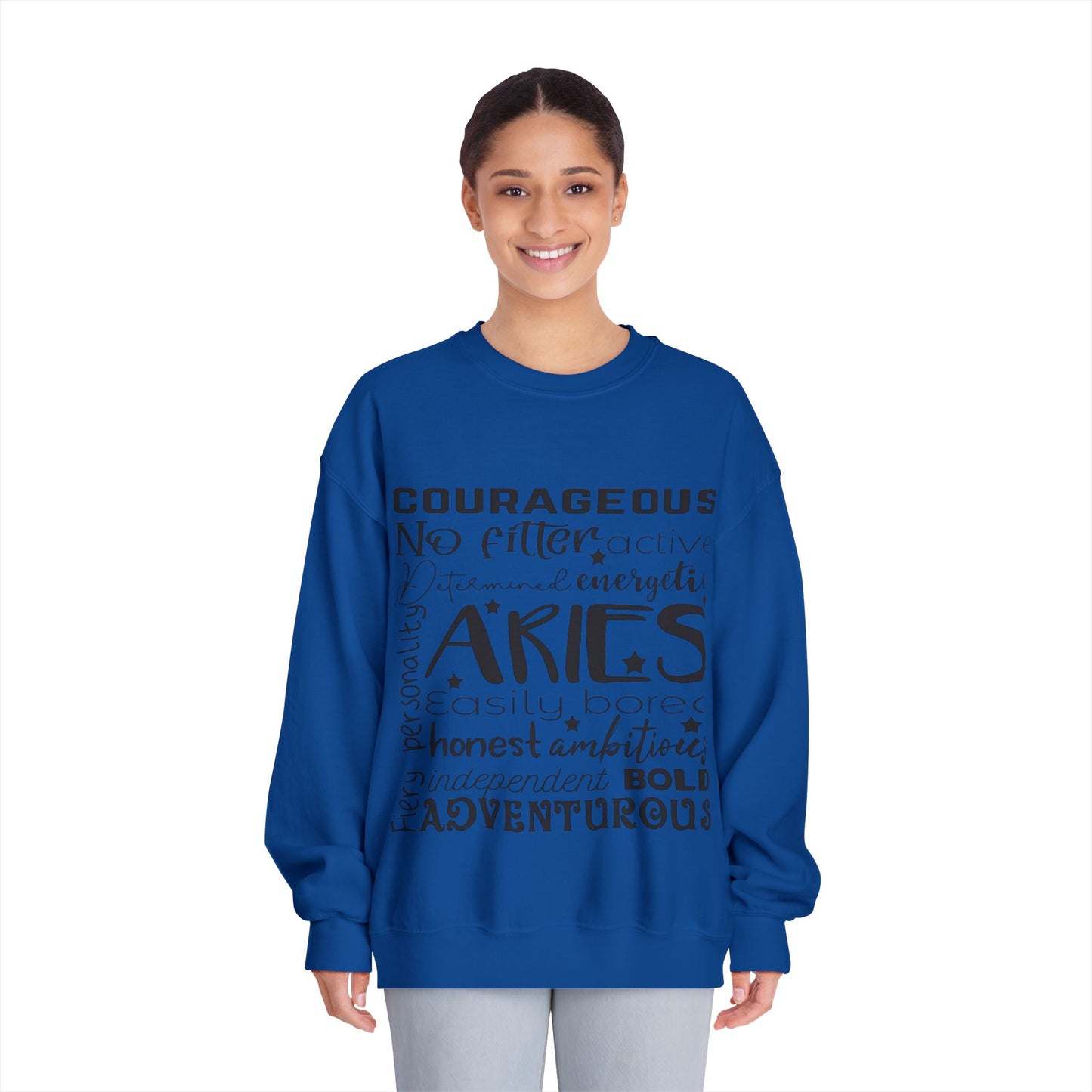 Adventurous Aries Sweatshirt | Cozy Zodiac Crewneck for Bold Spirits | Gift for Astrology Lovers, Birthday Present, Everyday Comfort